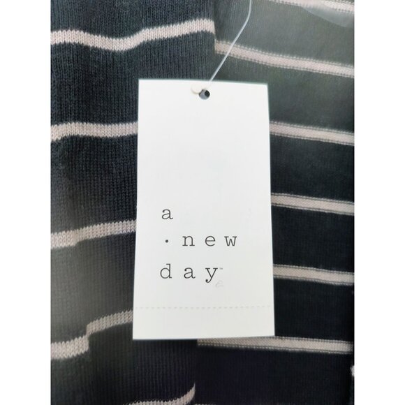A New Day Striped Open Cardigan – Size Large – Black & Taupe – New with Tags - Picture 7 of 11